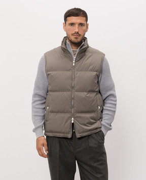 Brunello Cucinelli Сірий пуховий жилет MV4081611