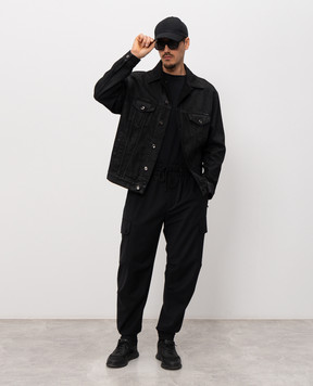 Dolce&Gabbana Черная джинсовая куртка с нашивкой логотипа G9NL5DG8ON9