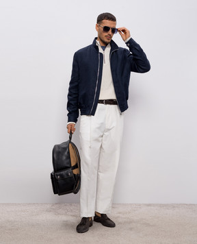 Brunello Cucinelli Белый джемпер с молнией M29400104