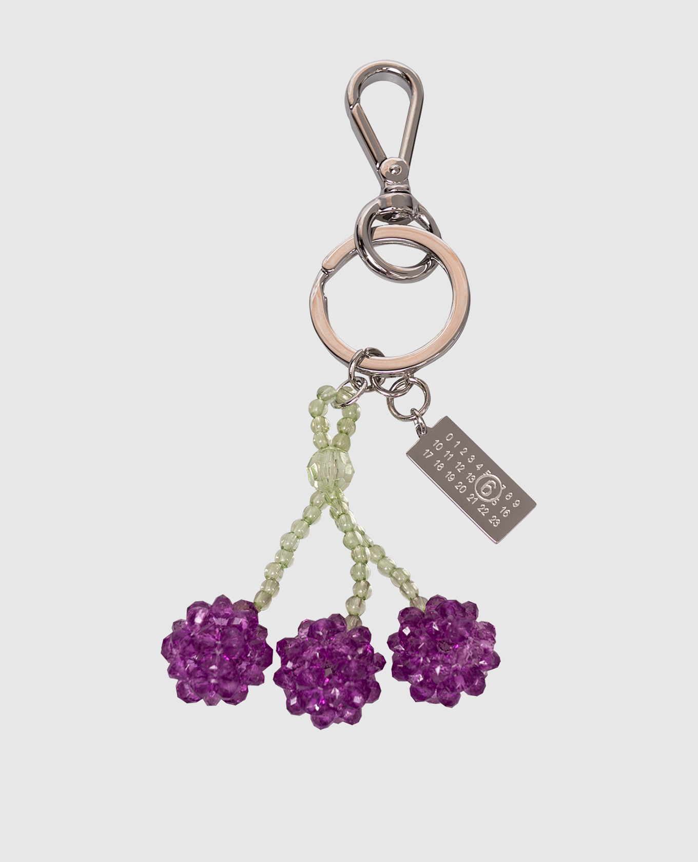 

Брелок для сумки с аппликацией из бусин, Серебристый, Брелоки