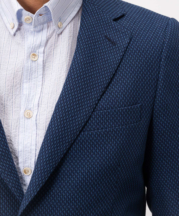 Florentino Синий пиджак с льном 126933610302 изображение 5