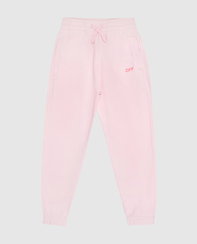Off-White Дитячі рожеві джогери з принтом логотипа Off 44GCH001S26F001