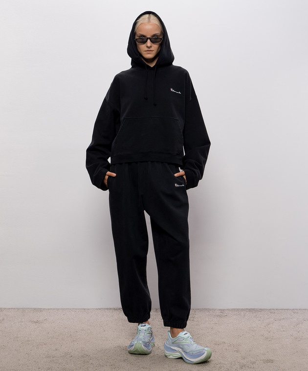 Vetements Чорні джогери з вишивкою логотипа MH27SP228B зображення 2