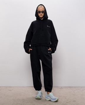 Vetements Черное двустороннее худи с вышивкой логотипа MH27HD226B