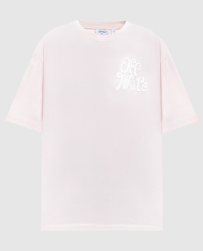 Off-White Рожева футболка з принтом логотипа 44MAA120S26J00U
