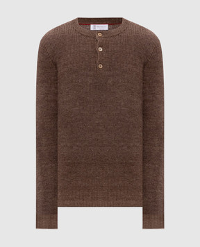Brunello Cucinelli Коричневый джемпер с льном M2L707711