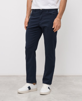 Stefano Ricci Сині штани з патчем логотипа M8T61B0070TFANT