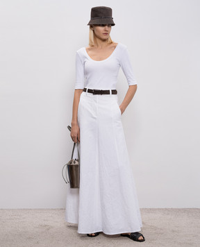 Brunello Cucinelli Біла спідниця максі з льоном M0Y02G3998
