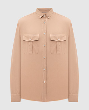 Brunello Cucinelli Бежева сорочка з бавовни MA6710628P