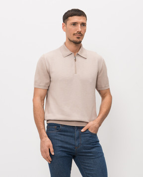 Canali Бежеве поло з бавовни MK02461C0454