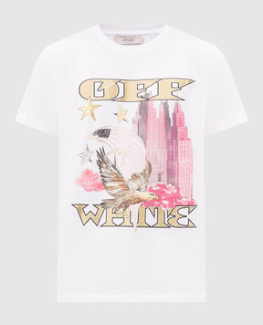 Off-White Белая футболка Allover Frame 44MAA027Z26J001