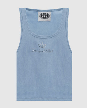 Sporty & Rich Голубой топ Juicy Crown в рубчик TO116716689BL50