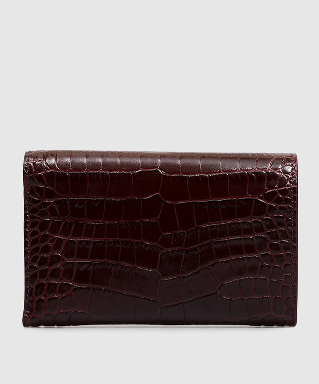Tom Ford Бордовый кожаный портмоне AUBE с тиснением под кожу крокодила S0532LCL607P изображение 2
