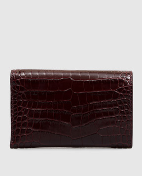 Tom Ford Бордовый кожаный портмоне AUBE с тиснением под кожу крокодила S0532LCL607P