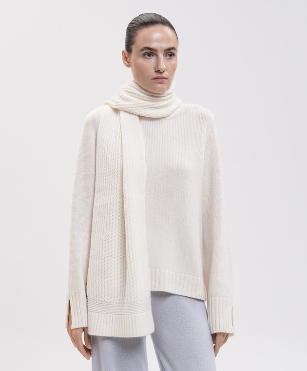 Allude Шарф з кашеміру кольору айворі 26511247 зображення 2