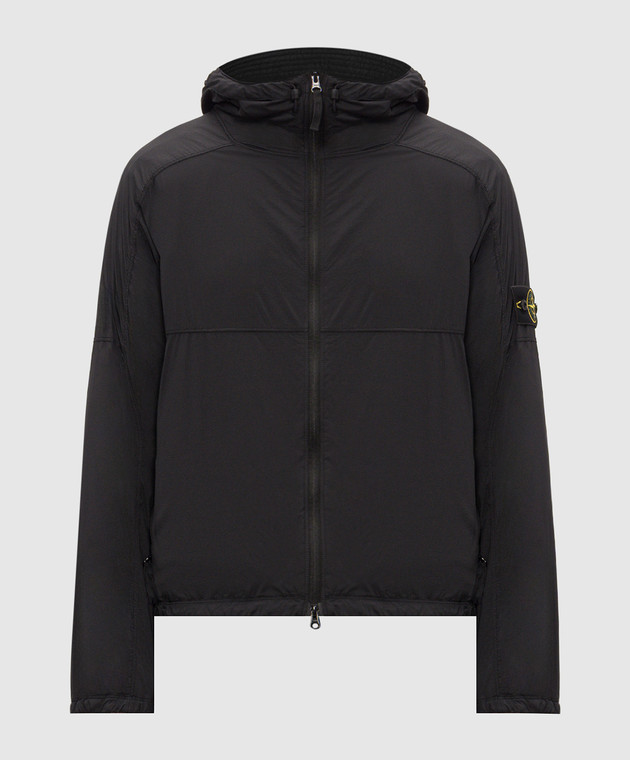 Stone Island Чорна вітровка з патчем логотипа L2S15Q100020S0474