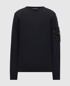 Stone Island Синий свитшот с патчем логотипа L1S156100019S0410