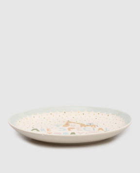 Bloomingville Бежева дитяча керамічна тарілка Celebrate 82063092