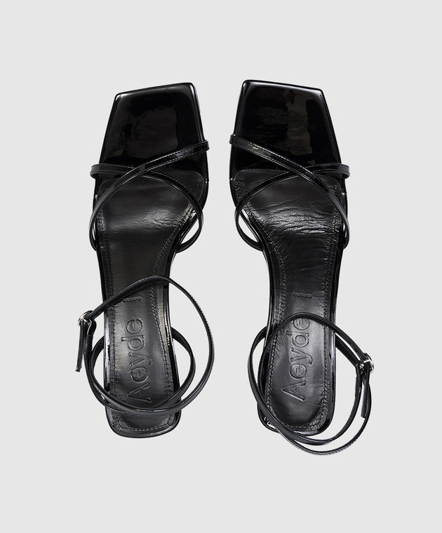 Aeyde Чорні шкіряні лаковані босоніжки Edith HS0163005001126 зображення 4