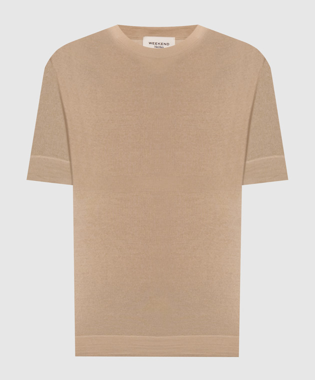 Max Mara Weekend Бежевый топ TAPIOCA из шерсти, шелка и кашемира WKDTAPIOCA