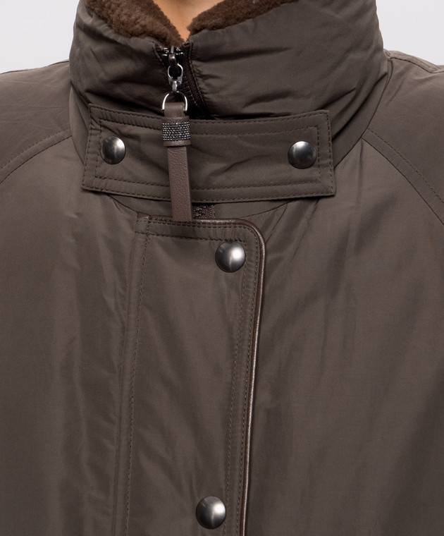 Brunello Cucinelli Коричневий пуховик MH5253658 зображення 5