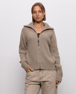 Brunello Cucinelli Коричневый кардиган из кашемира и шерсти MBM753506P