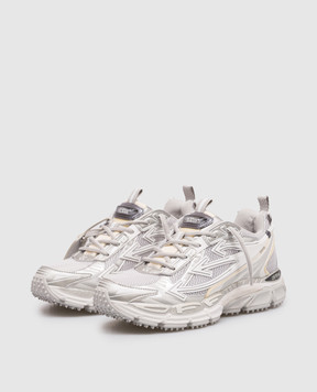 Off-White Серые комбинированные кроссовки Be Right Back с фактурным логотипом OWIA289C99FAB001