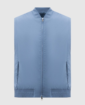 Brett Johnson Синий жилет из шерсти SS26O90LP597OCE