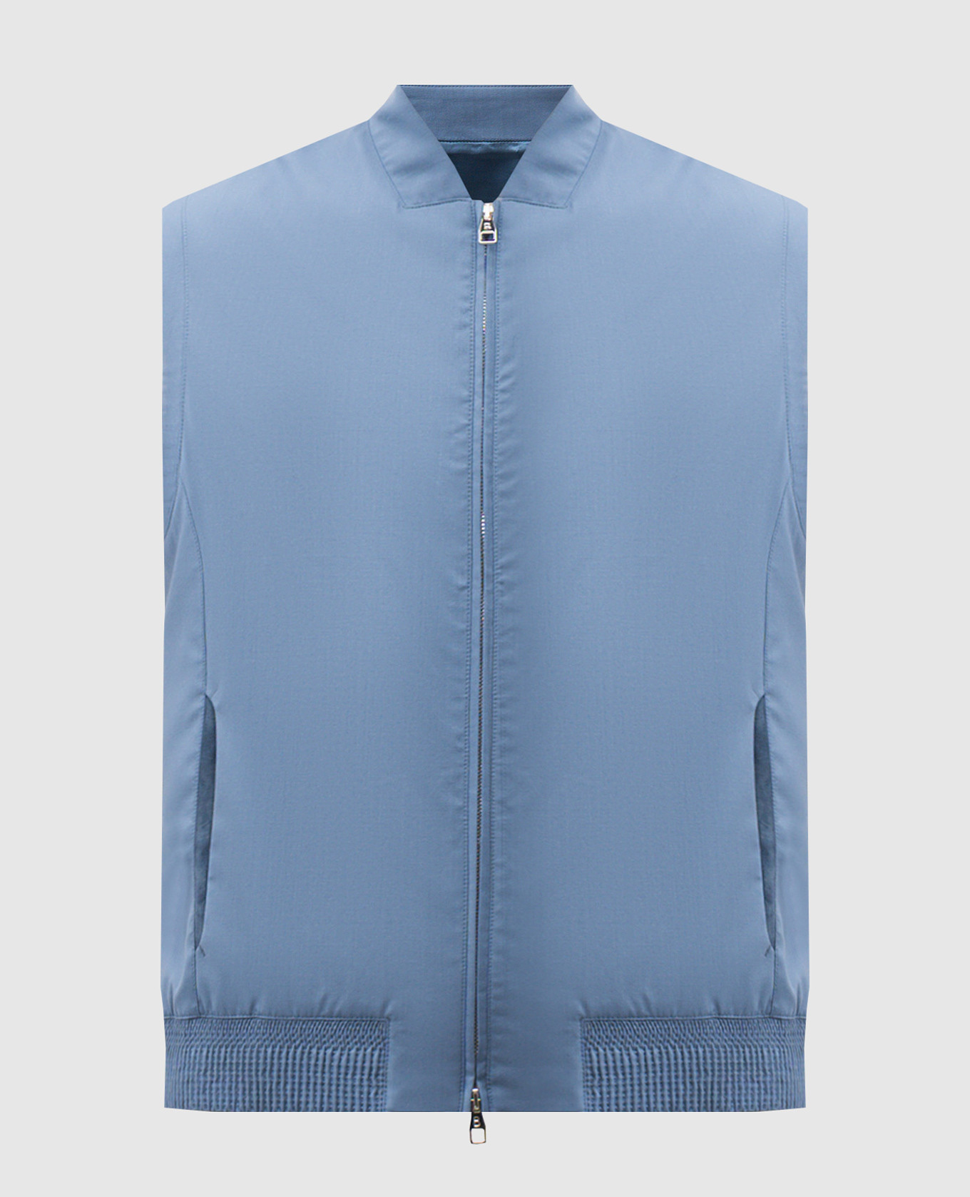 

Синий жилет из шерсти, Верхняя одежда