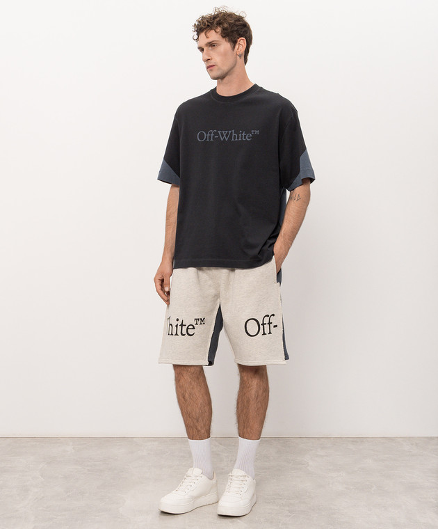 Off-White Синие шорты с принтом логотипа 44MCI01CF26F002 изображение 2