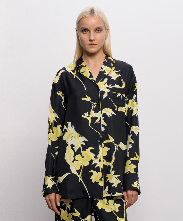 Max Mara Sportmax Черная блуза MANDARE из шелка SPXMANDARE изображение 3