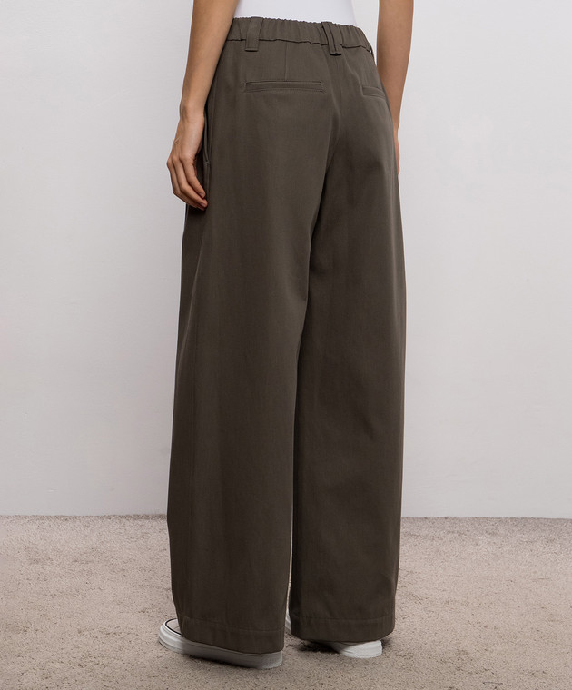 Brunello Cucinelli Брюки цвета хаки MB156P9309 изображение 4