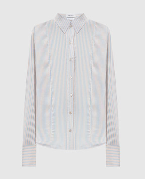 Alexander McQueen Біла сорочка із шовку в смужку 868906QBADY