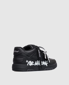Off-White Чорні шкіряні кросівки Out Of Office 