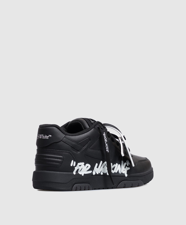 Off-White Чорні шкіряні кросівки Out Of Office