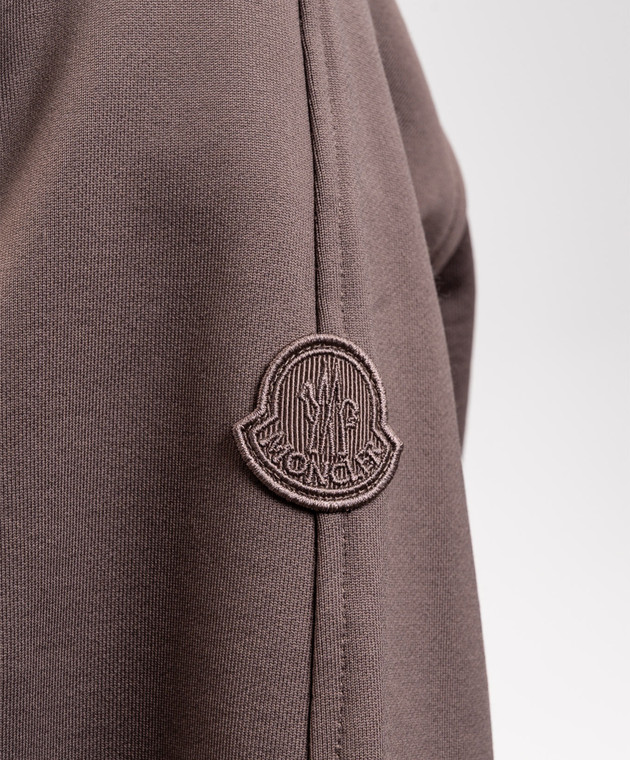 Moncler Коричневая спортивная куртка с нашивкой логотипа L20938G0001389A66 изображение 5