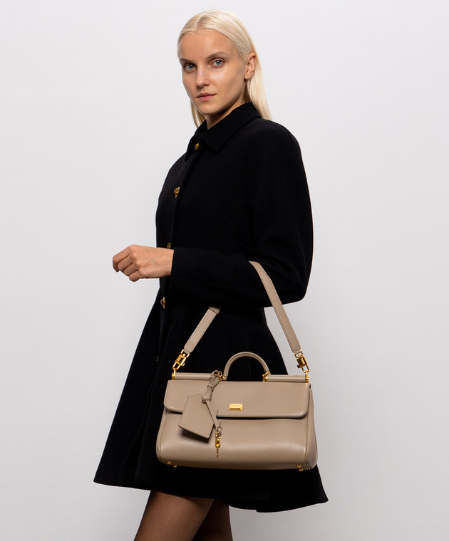 Dolce&Gabbana Бежевая кожаная сумка My Sicily BB7782B7321 изображение 2
