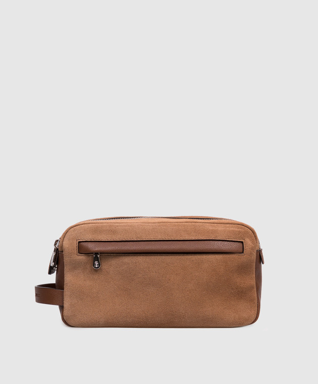 Brunello Cucinelli Коричневый замшевый несесер MWDMBU334P изображение 2