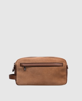 Brunello Cucinelli Коричневый замшевый несесер MWDMBU334P