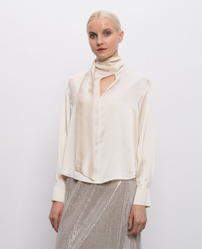 Max & Co Бежевая блуза PASCIA из шелка MCOPASCIA