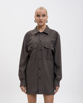 Maison Margiela MM6 Коричнева сукня-сорочка міні S62DA0064M35636