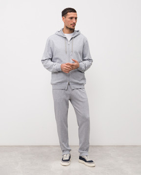 Brunello Cucinelli Меланжевая спортивная куртка серого цвета MW8639069G