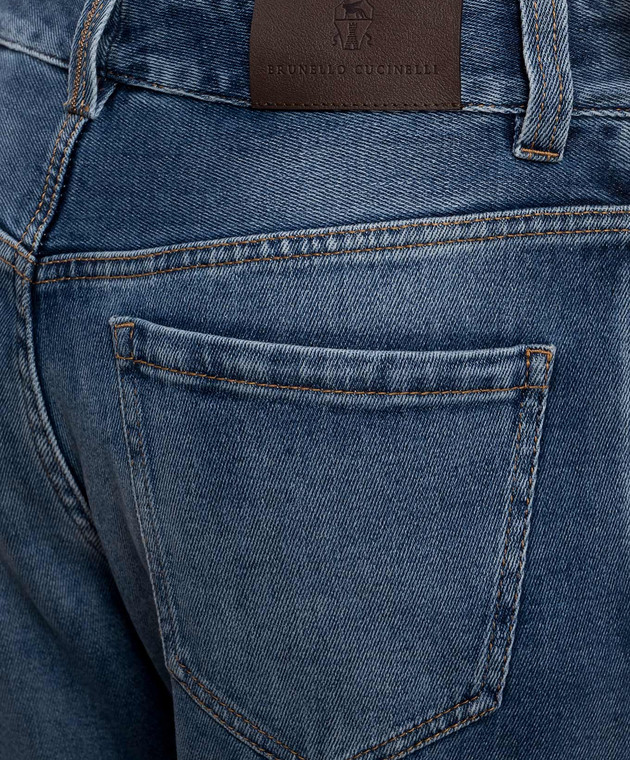 Brunello Cucinelli Сині джинси з ефектом потертості MP114P4006 зображення 5