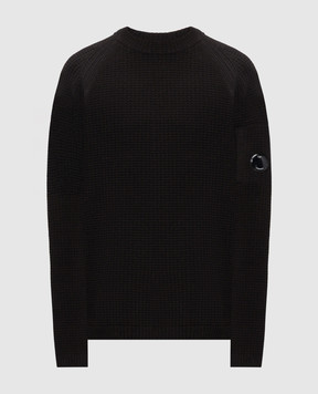 C.P. Company Чорний светр з патчем логотипа MKN023A005558G