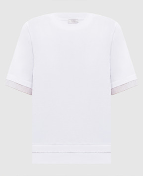 Peserico Белая футболка с цепочкой мониль A06739J00070A