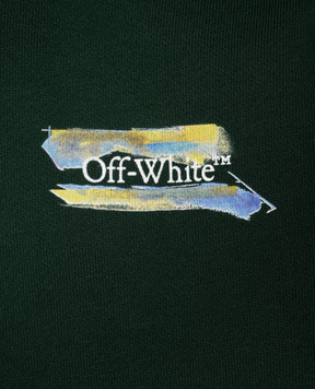 Off-White Детская зеленая тощая с принтом Arrow Watercolor 44BBB001F26F005