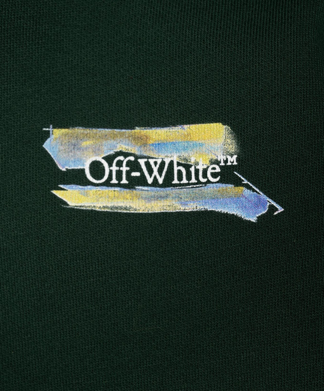 Off-White Детская зеленая тощая с принтом Arrow Watercolor 44BBB001F26F005 изображение 3