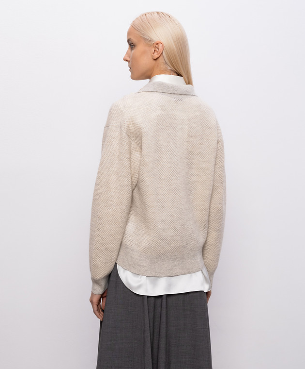 Brunello Cucinelli Серый свитер с шерстью с люрексом MGG270505P изображение 4