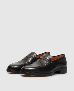 Santoni Чорні шкіряні лофери MGEG18964NEAXNTG