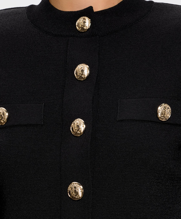 Balmain Черный кардиган с акцентными плечами JA0000000054 изображение 5